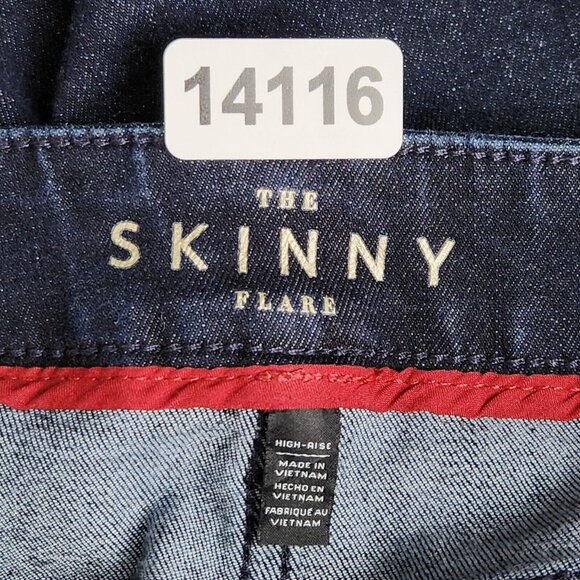 WHBM Jeans Womens 2 Blue The Skinny Flare Leg Dark Wash Mid Rise Casual Denim - Picture 10 of 13